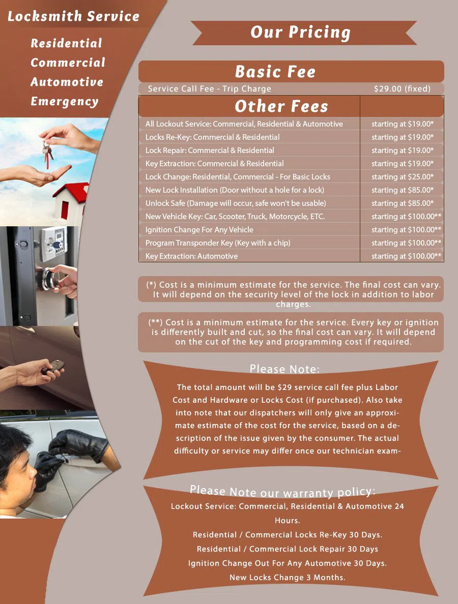 Lynbrook Locksmith Service Lynbrook, NY 516-962-5744 - price-list